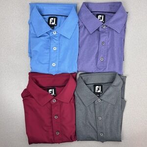 Lot of 4 Footjoy FJ Polo Shirts Mens Medium‎ Golf Stretch South Pointe Chevrolet